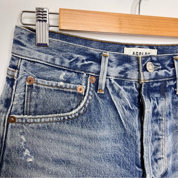AGOLDE Jaden Distressed Denim Shorts - Picture 3 of 8
